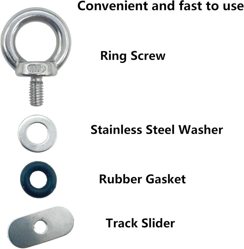 LTEMG Kayak Track Mount Tie Down Eyelet Rail,316 Stainless Steel,Canoes,Boats,Ropes Accessories(8 Pack) - Image 4